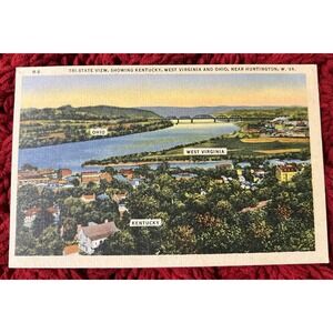 Huntington WV-West Virginia, Tri State View, Kentucky, WV, Ohio Vintage Postcard